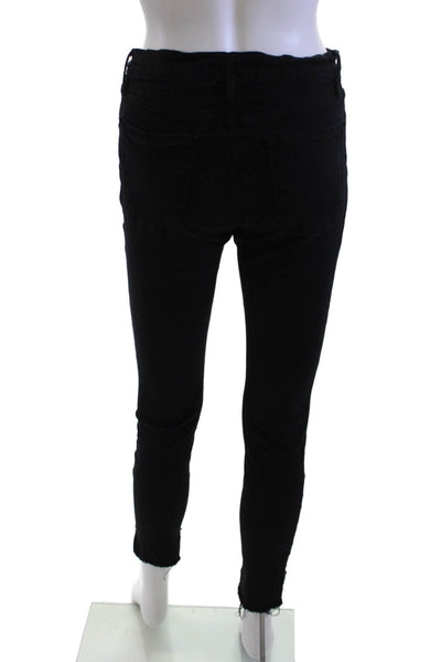 Frame Denim Women Ankle Skinny Black Jeans Mid Rise Size 27