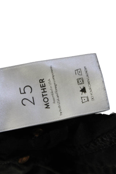 Mother Womens Skinny Ankle Cropped Jeans Gray Mid Rise Button Size 25