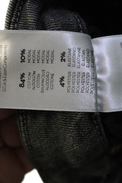 Mother Womens Skinny Ankle Cropped Jeans Gray Mid Rise Button Size 25