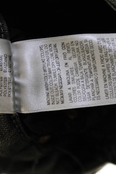 Mother Womens Skinny Ankle Cropped Jeans Gray Mid Rise Button Size 25