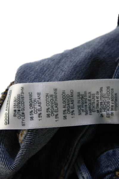 Good American Womens High Rise Ankle Skinny Jeans Dark Blue Maternity Size 24