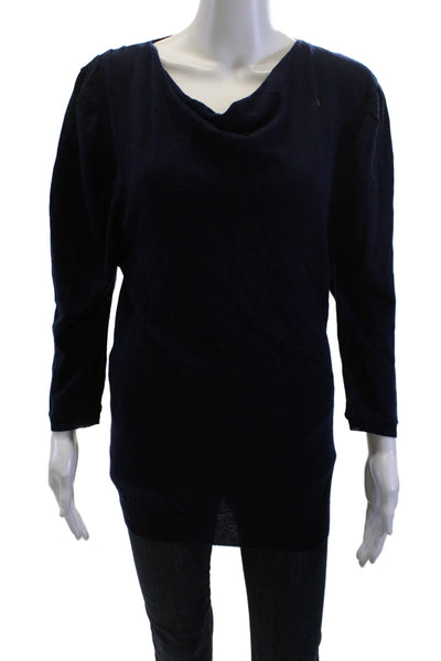 LA Made Unisex Dark Blue Pullover Sweater 92% Wool Cashmere 3/4 Sleeve Size M