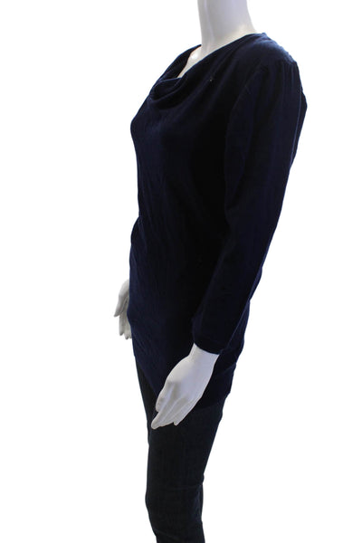 LA Made Unisex Dark Blue Pullover Sweater 92% Wool Cashmere 3/4 Sleeve Size M