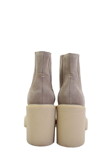 DV Dolce Vita Womens Suede Stretch Inset Ankle Boots Sand Beige Size 6.5