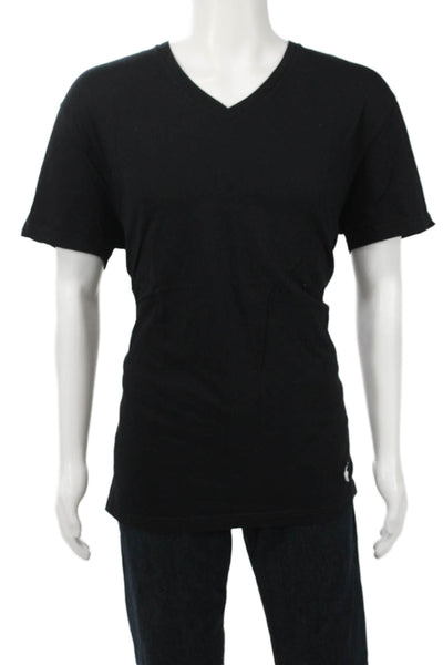 Polo Ralph Lauren Men Black V-Neck Cotton T-Shirt Short Sleeve Designer Size L