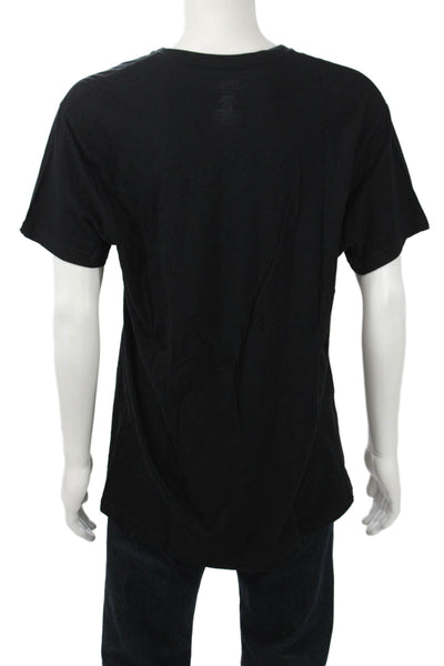 Polo Ralph Lauren Men Black V-Neck Cotton T-Shirt Short Sleeve Designer Size L
