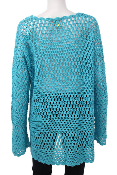 Show Me Your Mumu Unisex Blue Pullover Sweater 100% Acrylic Size S