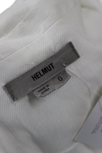Helmut Womens White V-Neck Button Blazer Long Sleeve Size 0