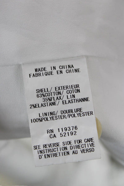 Helmut Womens White V-Neck Button Blazer Long Sleeve Size 0