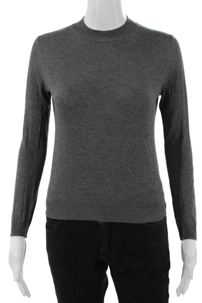 Zara Womens Dark Gray Crew Neck Pullover Sweater Modal Polyester Wool Size XS