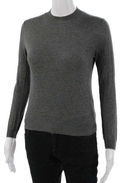 Zara Womens Dark Gray Crew Neck Pullover Sweater Modal Polyester Wool Size XS