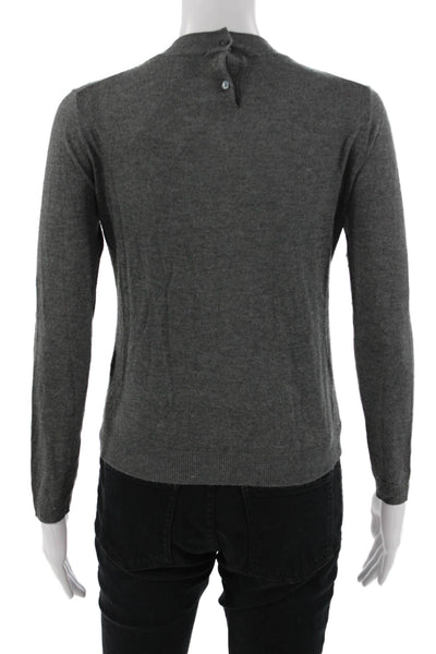 Zara Womens Dark Gray Crew Neck Pullover Sweater Modal Polyester Wool Size XS
