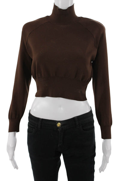 Zara Women Brown Mock Neck Long Sleeve Pullover Sweater Size S