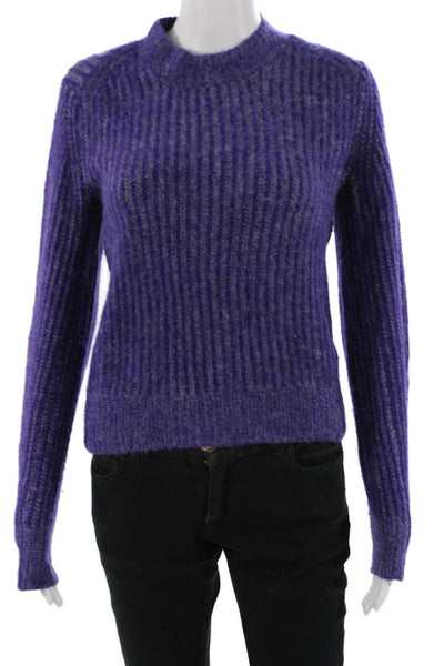 Rag & Bone Womens Striped Mock Neck Pullover Purple Long Sleeve Size XS