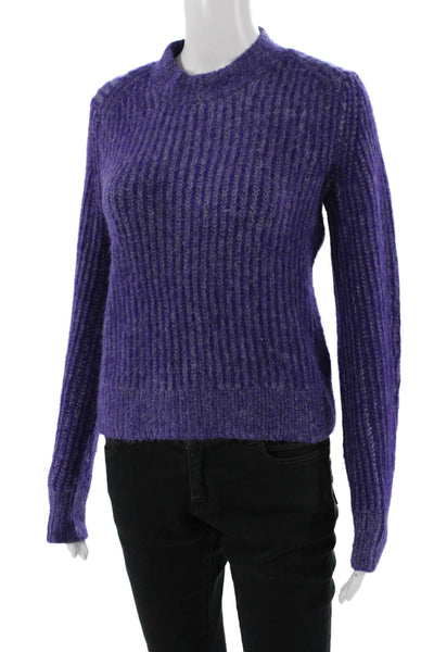 Rag & Bone Womens Striped Mock Neck Pullover Purple Long Sleeve Size XS