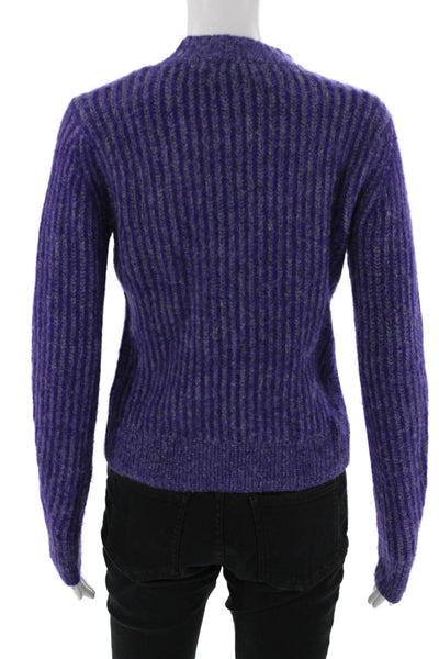 Rag & Bone Womens Striped Mock Neck Pullover Purple Long Sleeve Size XS