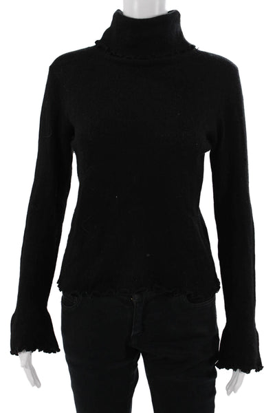 Casmari Womens 100% Cashmere Turtleneck Pullover Sweater Black Size XS