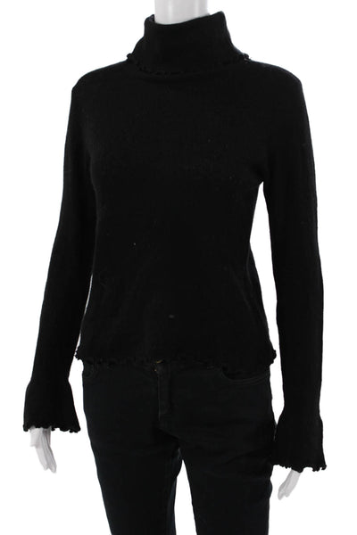 Casmari Womens 100% Cashmere Turtleneck Pullover Sweater Black Size XS