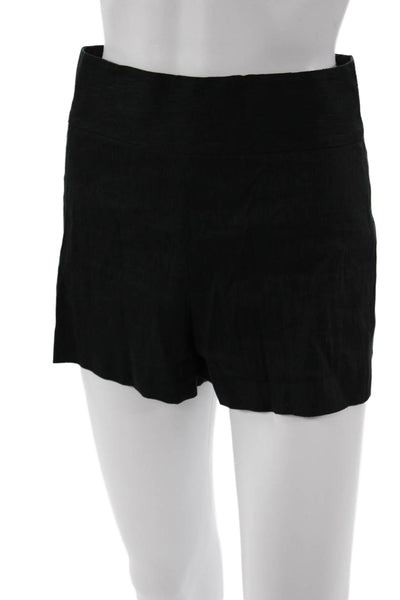 Alice + Olivia Unisex Black Linen Blend Shorts Zip Classic Size 2