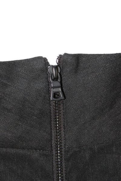 Alice + Olivia Unisex Black Linen Blend Shorts Zip Classic Size 2