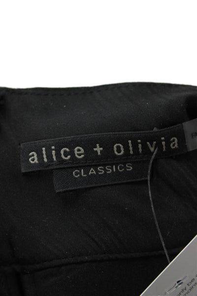 Alice + Olivia Unisex Black Linen Blend Shorts Zip Classic Size 2