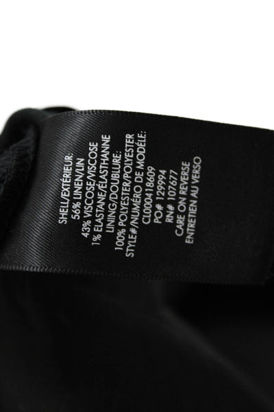 Alice + Olivia Unisex Black Linen Blend Shorts Zip Classic Size 2