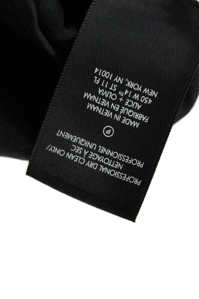 Alice + Olivia Unisex Black Linen Blend Shorts Zip Classic Size 2