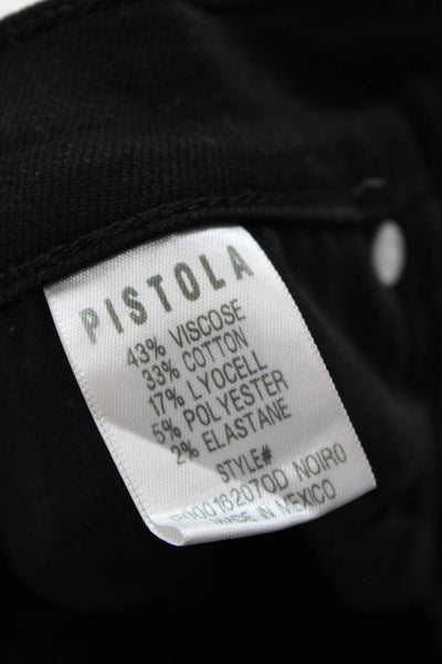 Pistola Womens Skinny Ankle Black Jeans Mid Rise Button Size 24