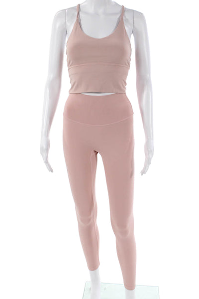 Pheel Womens Ankle Leggings Pink Nylon Blend Solid Size S