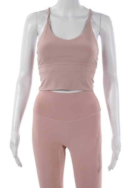 Pheel Womens Ankle Leggings Pink Nylon Blend Solid Size S