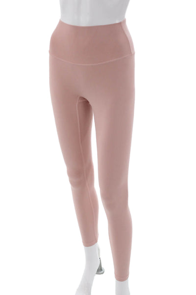 Pheel Womens Ankle Leggings Pink Nylon Blend Solid Size S