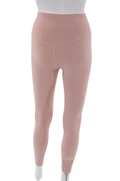 Pheel Womens Ankle Leggings Pink Nylon Blend Solid Size S