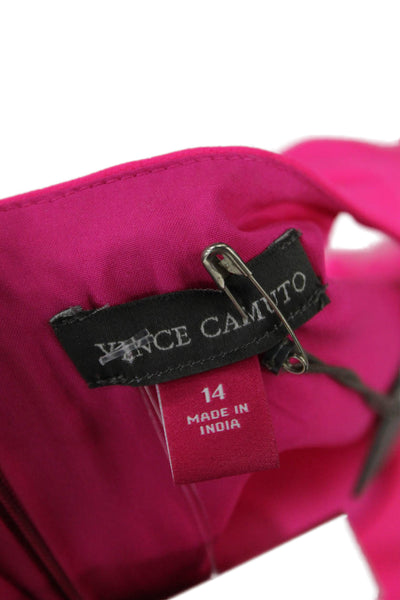 Vince Camuto Womens Pink V-Neck Sleeveless Jumpsuit Size 14