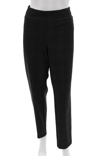 Up! Womens Ankle Dress Pants Black Check Size 12