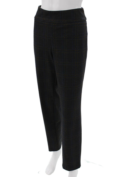 Up! Womens Ankle Dress Pants Black Check Size 12