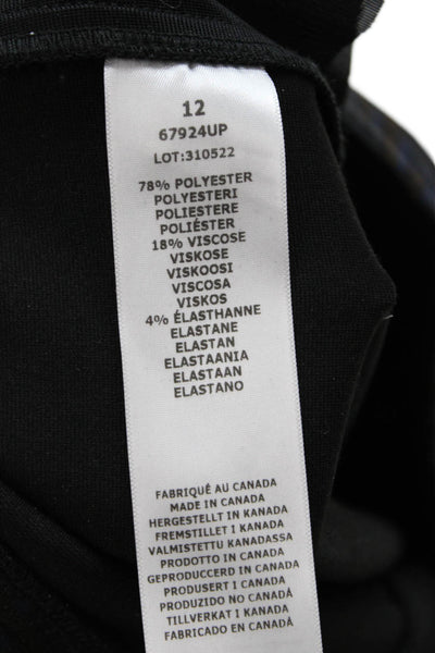 Up! Womens Ankle Dress Pants Black Check Size 12