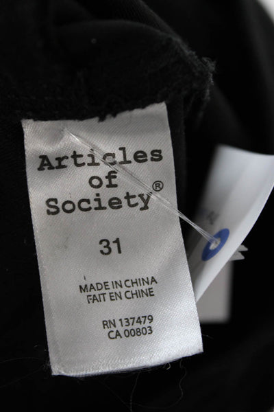 Articles of Society Women Ankle Cropped Pants Black Button Size 31