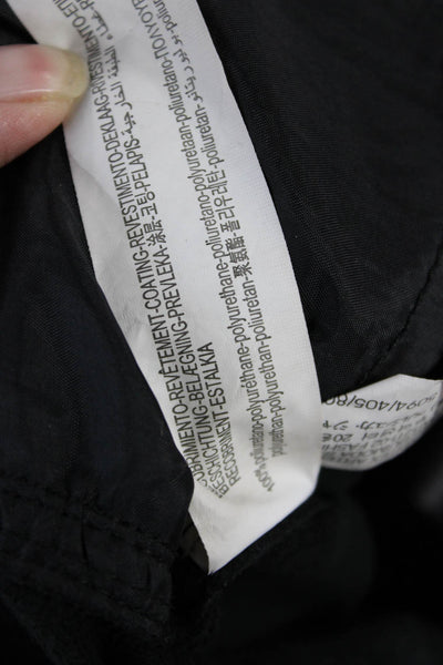 Bershka Womens Biker Pants Black Button Polyester Solid Fall Size 4