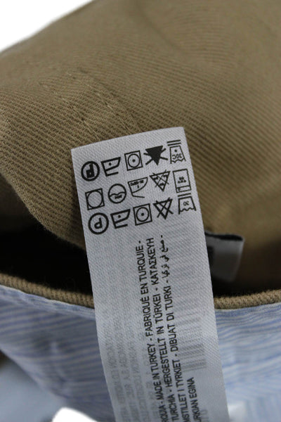 Bershka Unisex Cargo Dress Pants Beige Striped Button Polyester Viscose Size 4