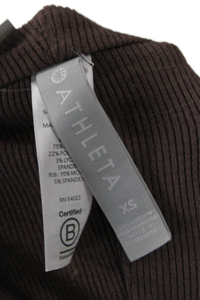Athleta Unisex Brown Long Sleeve Cardigan Sweater Size XS