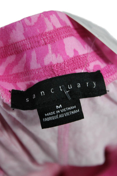 Sanctuary Womens Jogger Sweatpants Pink Animal Print Modal Size M