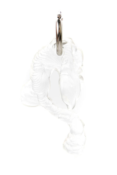Vanessa Schindler Womens Stainless Steel + Clear Bioresin Hoop Earrings