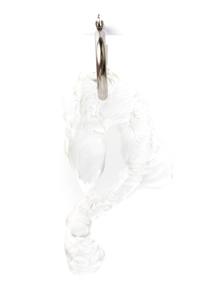Vanessa Schindler Womens Stainless Steel + Clear Bioresin Hoop Earrings