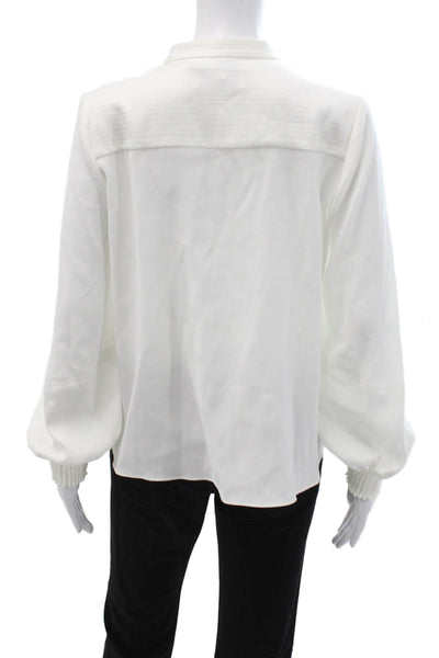 La Ligne Women Tunic Blouse White Long Sleeve Button Size XS
