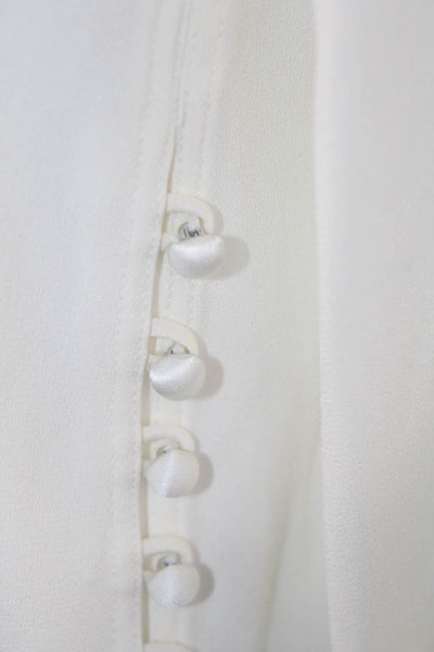 La Ligne Women Tunic Blouse White Long Sleeve Button Size XS