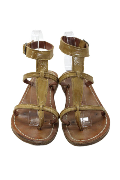 Kjaques St. Tropez Womens Leather Strappy Sandals Beige Size EUR 38