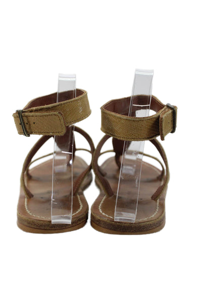 Kjaques St. Tropez Womens Leather Strappy Sandals Beige Size EUR 38