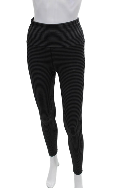 Spiritual Gangster Womens Ankle Leggings Black Striped Size M