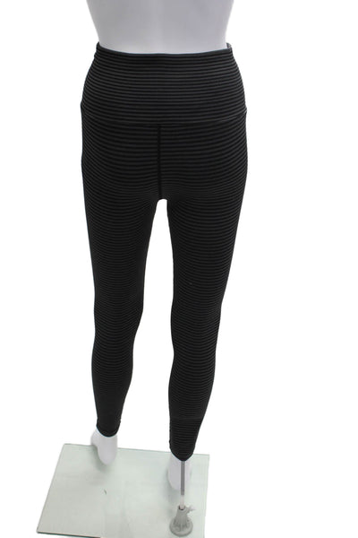 Spiritual Gangster Womens Ankle Leggings Black Striped Size M