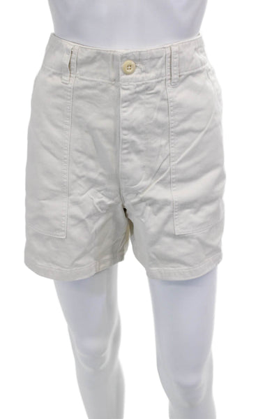 Madewell Unisex Chino Shorts White Cotton Button Beach Size 33